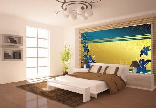 Photomural jaune, revêtement mural