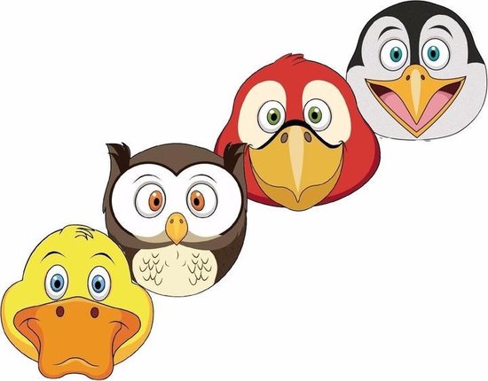 Kartonnen vogel maskers voor kinderen 4x | bol.com