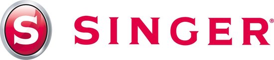Singer logo met rode S in een cirkel en rode tekst.