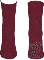 Badstof anti-slip sokken rood melange 31/34
