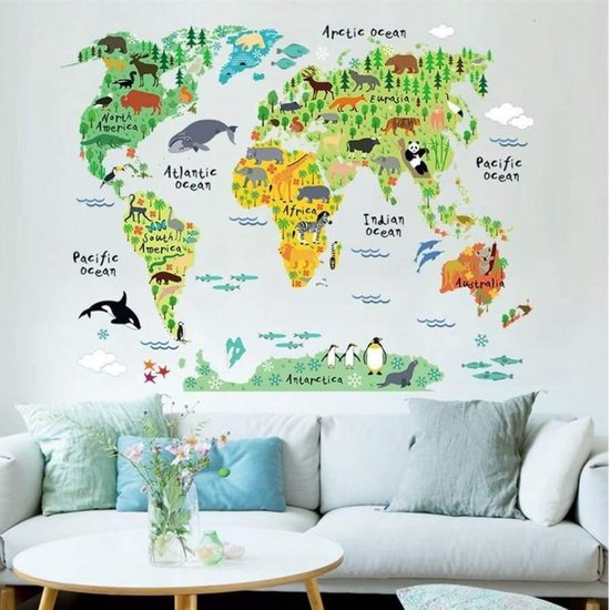 Carte du monde animaux | bol.com