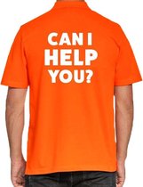 Can i help you beurs/evenementen polo shirt oranje heren - verkoop/horeca M