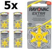 30 Stuks (5 Blister a 6st) Rayovac Extra 10MF Hg 0% Gehoorapparaat batterijen 1.45V