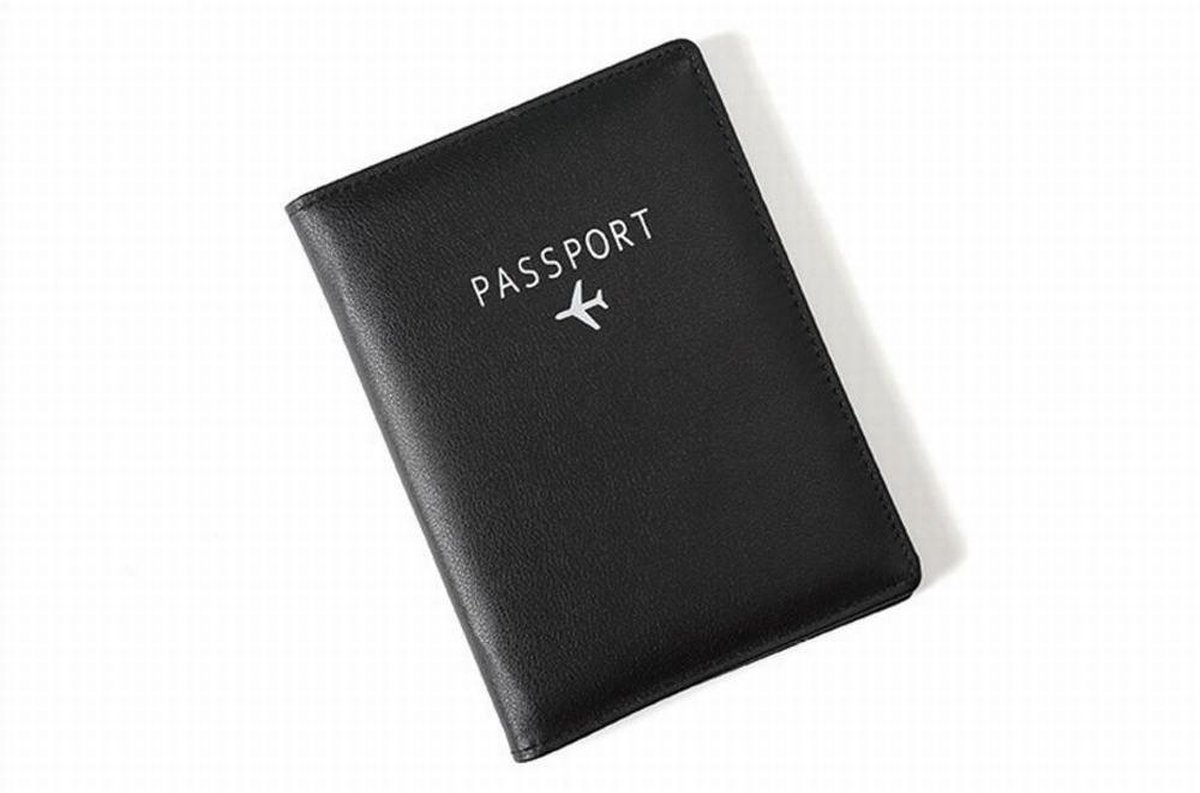 ILIYAH Paspoorthouder PU Lederen RFID-blokkerende Paspoorthoes Reisetui met Kaartsleuf en Elastische Riem Paspoorthoezen(Blauw