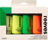 Reeves Acryl Set 4 x 75ml Fluor kleuren set 1