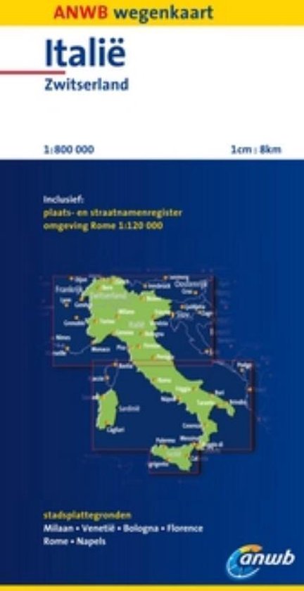 Cover van het boek 'ANWB Wegenkaart Italië, Zwitserland'