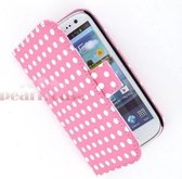 Samsung Galaxy S3 Neo i9300i Wallet Bookcase hoesje Polkadot Roze