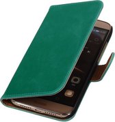 Groen Pull-Up PU Hoesje Huawei G8 Booktype Wallet Cover