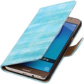Hagedis Bookstyle Wallet Case Hoesjes Geschikt voor Samsung Galaxy J5 (2017) J530F Turquoise