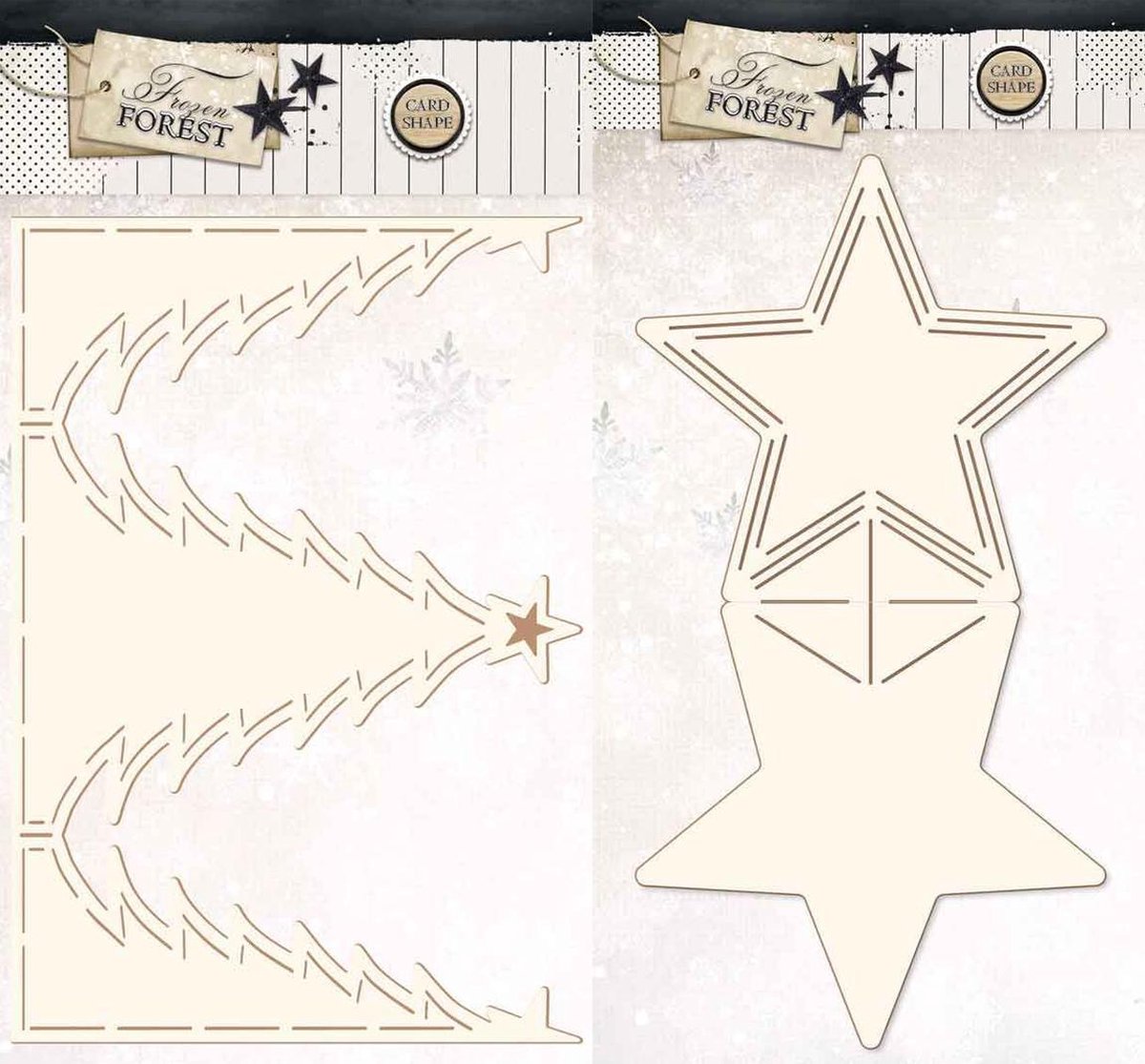 2 Card Shapes - Frozen Forest - Kerst - 15 x 22,8cm- Voor Home Deco,  Kaarten Maken en... 