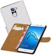 Bookstyle Wallet Case Hoesjes voor Huawei Y7 / Y7 Prime Wit
