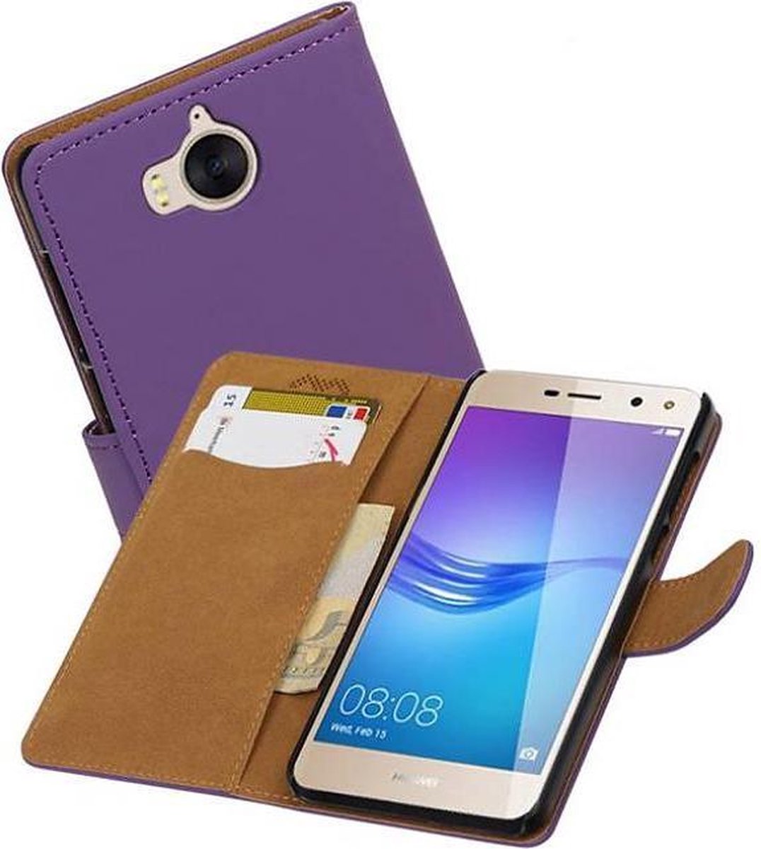 Bookstyle Wallet Case Hoesjes Geschikt voor Huawei Y5 / Y6 2017 Paars