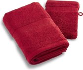 Christian Lacroix - 1 HANDDOEK + 1 WASHANDJE WIJNROOD - Rood - 50 x 100