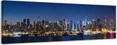 Skyline New York - Canvas Schilderij Panorama 118 x 36 cm