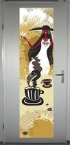 Affiche de porte 'African coffee 1' - autocollant de porte 51x196 cm