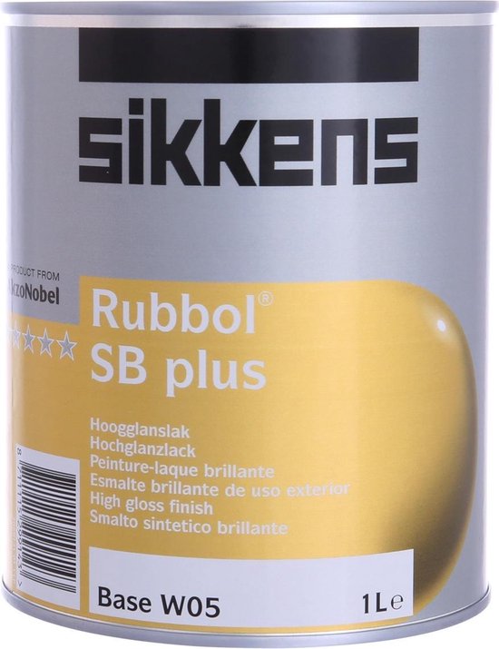 Blik Sikkens Rubbol SB plus Hoogglanslak, Base W05, 1L.