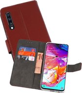 Booktype Telefoonhoesjes - Bookcase Hoesje - Wallet Case -  Geschikt voor Samsung Galaxy A70 - Bruin