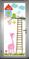 Deurposter 'Uil en giraffe' - deursticker 75x195 cm