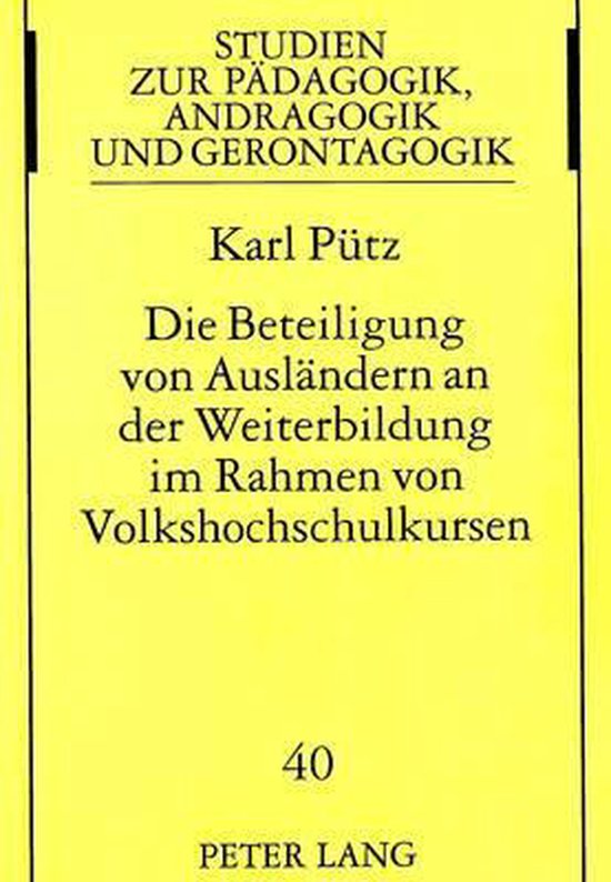 Die Beteiligung Von Auslaendern an Der Weiterbildung Im Rahm ... - cover