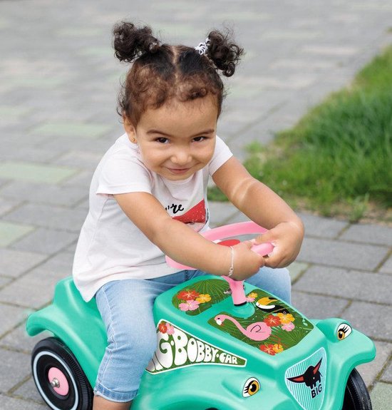 BIG Bobby Car Classic Tropic Flamingo Loopauto Groen Retro