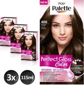 Schwarzkopf Poly Palette Perfect Gloss 400 Intense Cacao Hair Dye - 3 pièces - Value Pack - 100 couverture gris