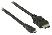 High Speed HDMI kabel met ethernet HDMI connector - HDMI micro-connector 1,50 m zwart