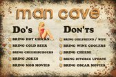 Wandbord - Man Cave Do's And Dont's -20x30cm-