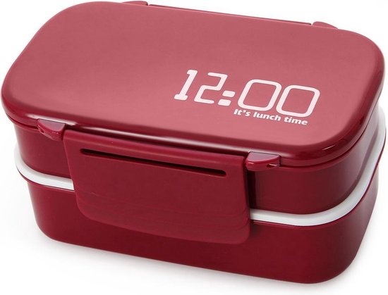 Derbevilletest Betekenisvol Inhalen Lunch Time Bento Lunch Box XL 1,4 l - Rood - Japanse Broodtrommel | bol.com