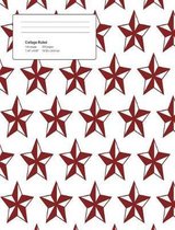 Christmas Pattern Star Composition College Ruled Book (7.44 x 9.69) 200 pages V8