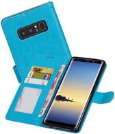 Hoesje Geschikt voor Samsung Galaxy Note 8 - Portemonnee hoesje booktype wallet case Turquoise