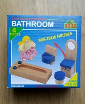 Houten poppenhuis meubeltjes badkamer