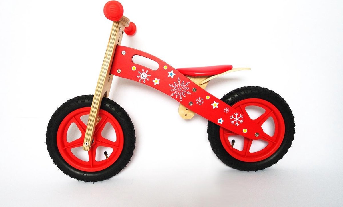 Houten loopfiets rood
