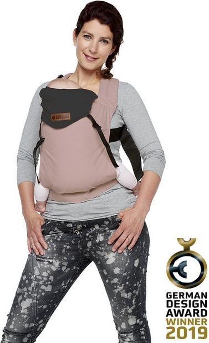 ByKay - Draagzak - reversible - Steel Grey / Pink - babydrager Draagdoeken