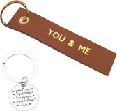 Sleutelhanger YOU&ME cognac + bedel