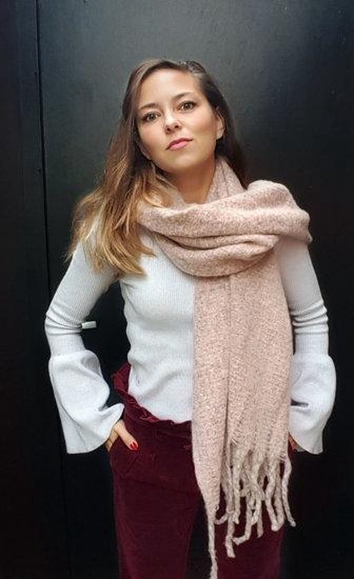 Lange dames sjaal Knitting Amazing|Poederroze|Dikke kwaliteit|Extra Warm |  bol.com