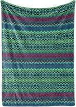 Fleeceplaid 130 x 170 cm multikleur petrol