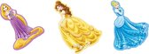 Disney Princess - Foam Muurstickers 3 stuks - Geel/roze/blauw - 30x30 cm
