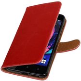 Pull Up TPU PU Leder Bookstyle Wallet Case Hoesjes voor HTC Desire 10 Pro Rood