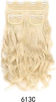 3 stuk Clip in Hair Extensions Lang Krullend Synthetisch Haar Vrouwen Real Natuurlijke Haar Extensions Blond 50 cm Kleur 613
