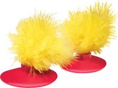 Kong Cat Feather Toy Navulling 2st - Kattenspeelgoed - 5x5x5 cm Geel