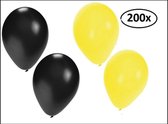 Ballonnen helium 200x zwart en geel