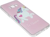 Eenhoorn roze hoesje siliconen Samsung Galaxy S8