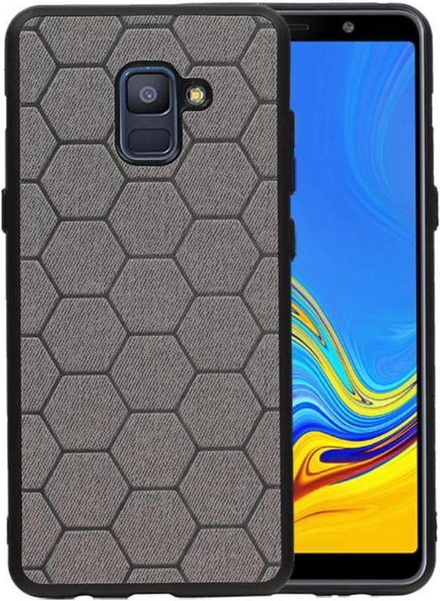 Hexagon Hard Case voor Samsung Galaxy A8 Plus 2018 Grijs
