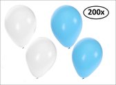 Ballonnen helium 200x lichtblauw en wit