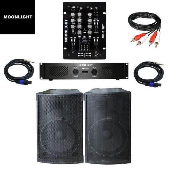 DJ geluid set 1000W (plug en play klaar)