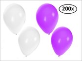 Ballonnen helium 200x paars en wit