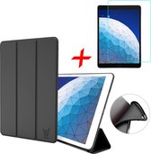 Hoes + Screenprotector geschikt voor iPad Air 2019 10.5 inch - Smart Book Case Zwart