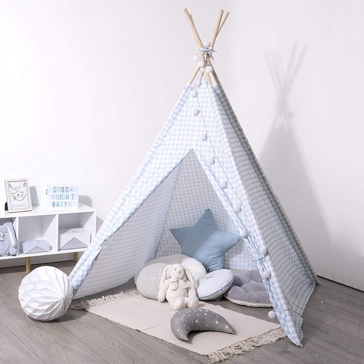 Tipi tent – kindertent – speeltent – beige – indianentent – 160 cm hoog