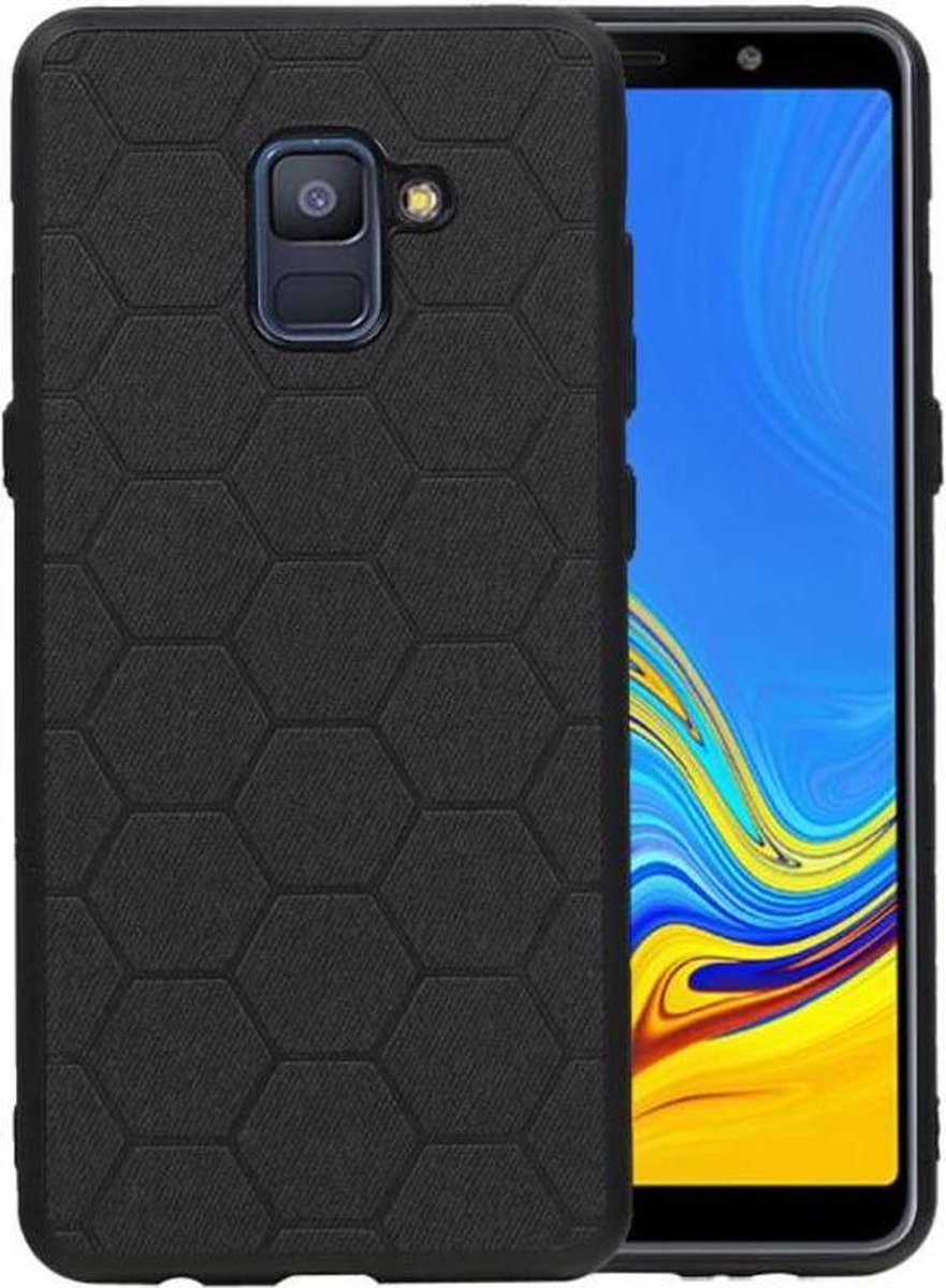 Hexagon Hard Case voor Samsung Galaxy A8 Plus 2018 Zwart