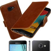 MP Case bruin leder look hoesje voor Samsung Galaxy A5 2016 Booktype - Telefoonhoesje - smartphonehoesje - beschermhoes.